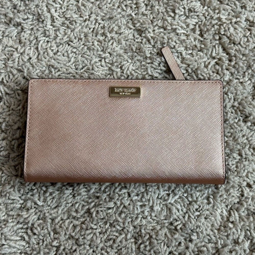 Kate Spade Staci Large Bilfold Rose Gold Snap Wallet